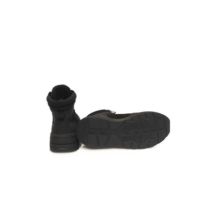Zapatillas de cuero negro para hombre