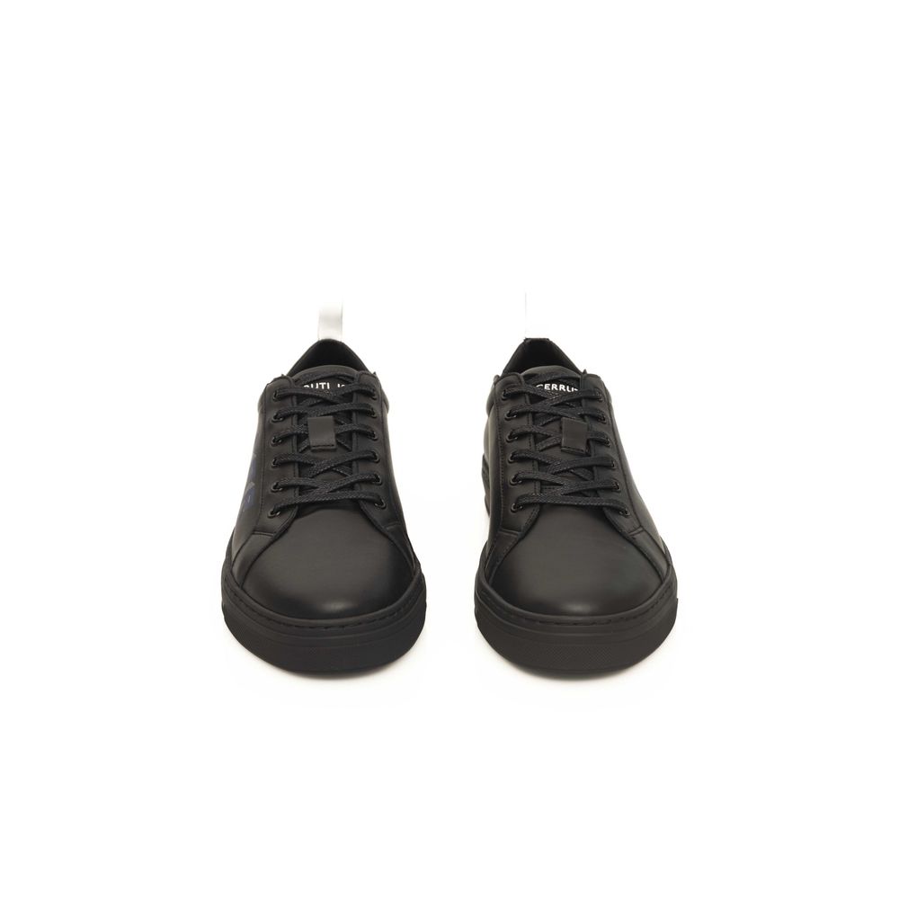Zapatillas de cuero negro para hombre