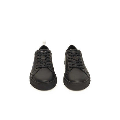 Zapatillas de cuero negro para hombre
