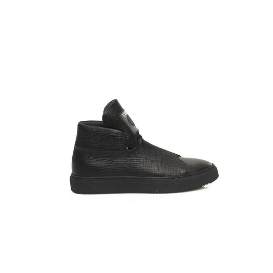 Zapatillas de cuero negro para hombre