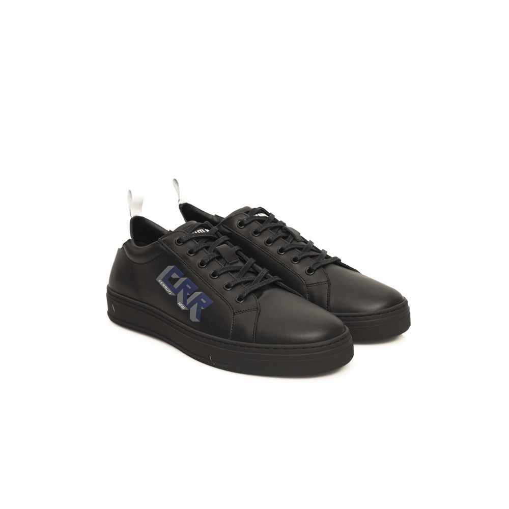 Zapatillas de cuero negro para hombre