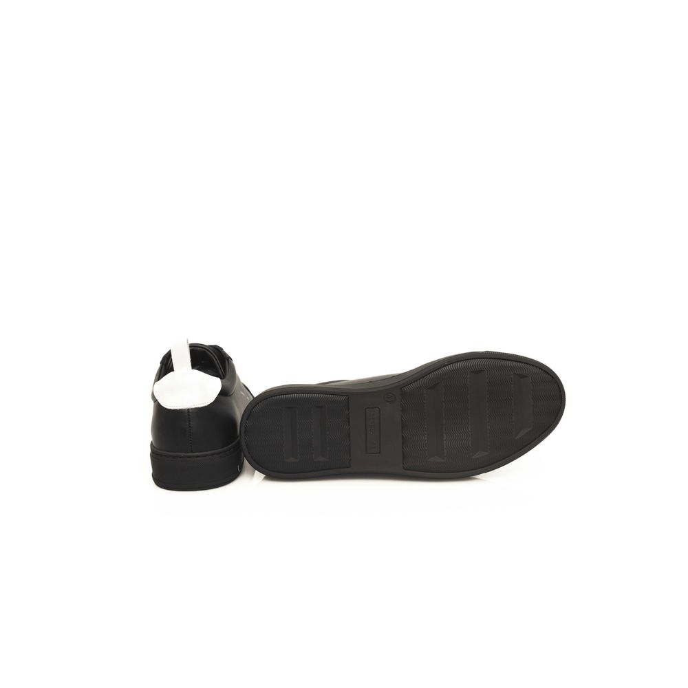 Zapatillas de cuero negro para hombre
