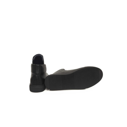 Zapatillas de cuero negro para hombre