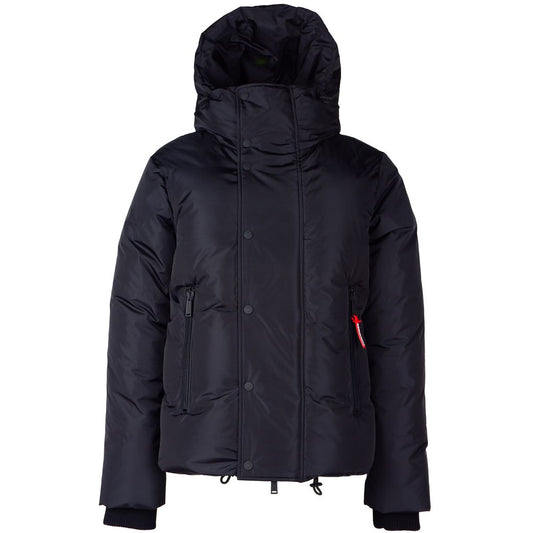 Chaqueta de nailon negra para hombre
