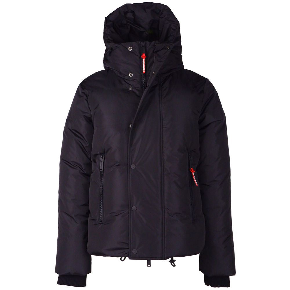 Chaqueta de nailon negra para hombre