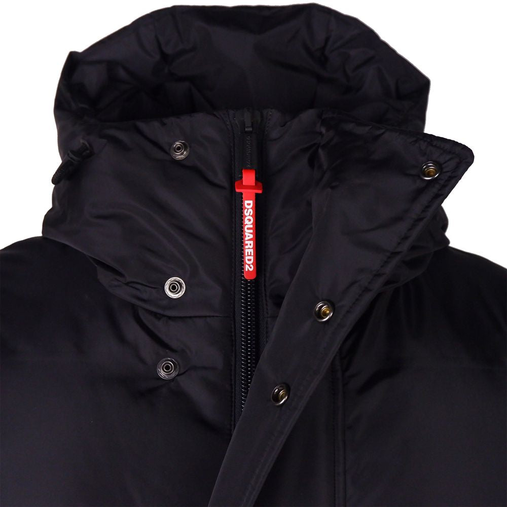 Chaqueta de nailon negra para hombre