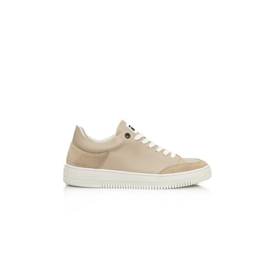 Zapatillas de piel beige para mujer