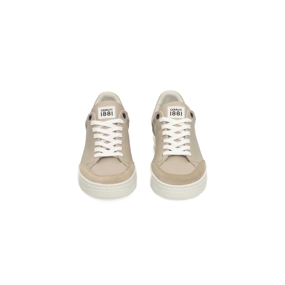 Zapatillas de piel beige para mujer