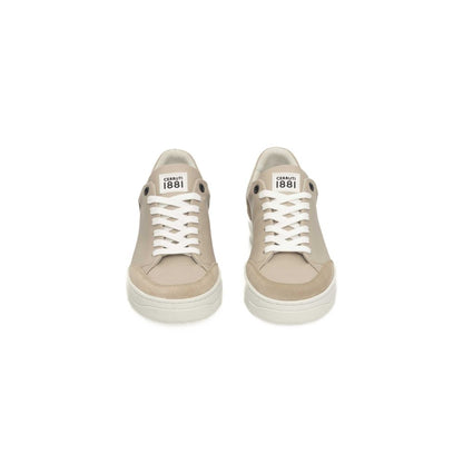 Zapatillas de piel beige para mujer