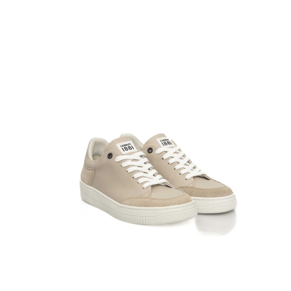 Zapatillas de piel beige para mujer