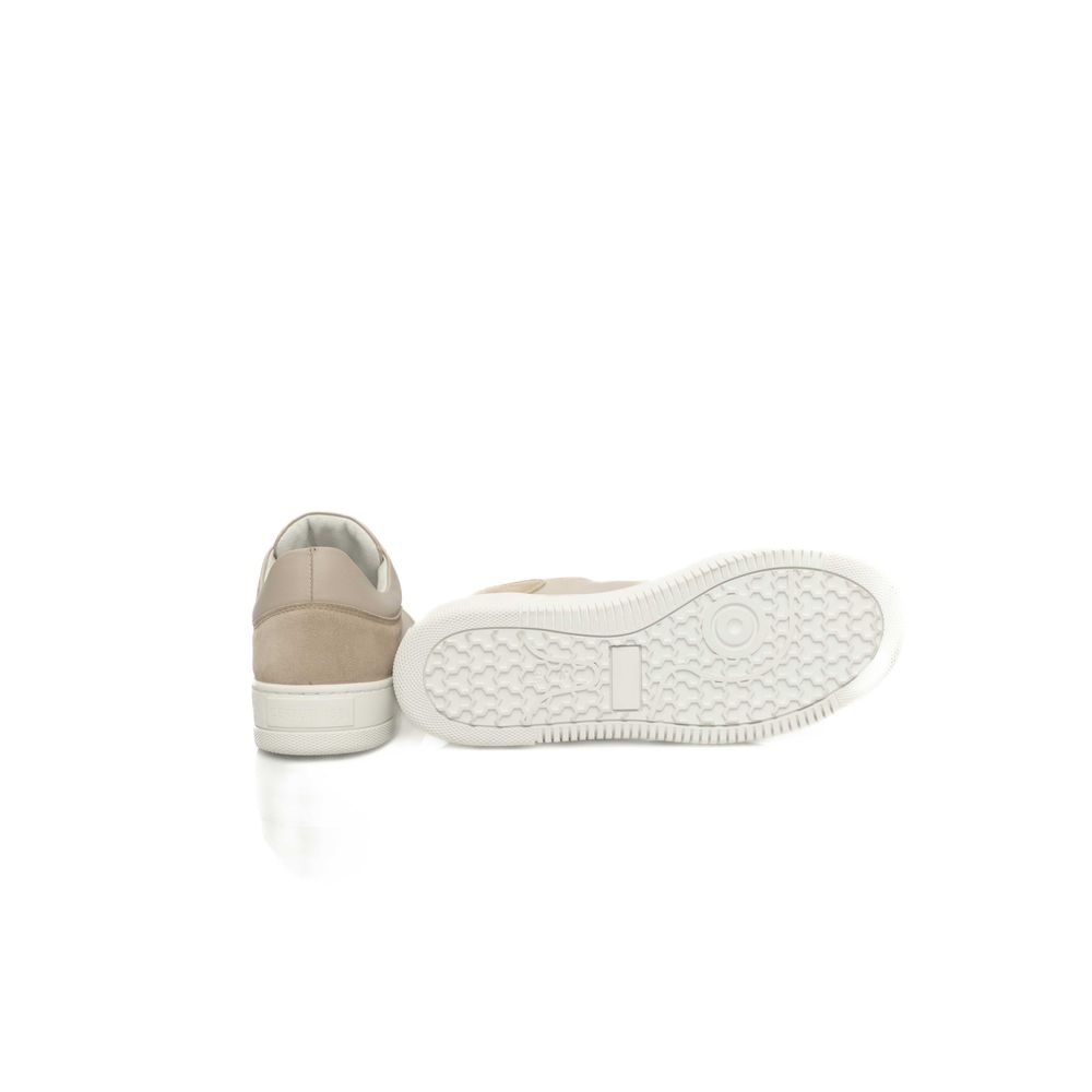 Zapatillas de piel beige para mujer