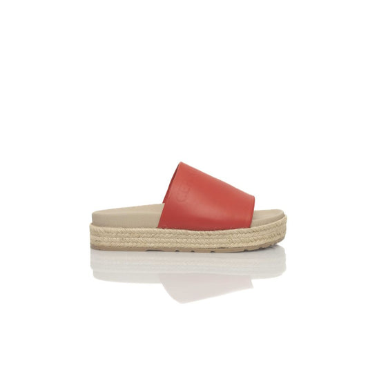 Sandalia de piel roja para mujer