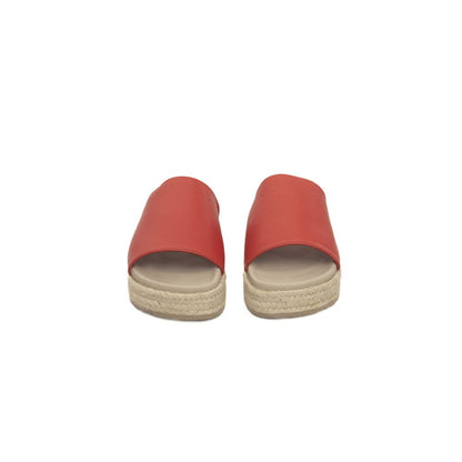 Sandalia de piel roja para mujer