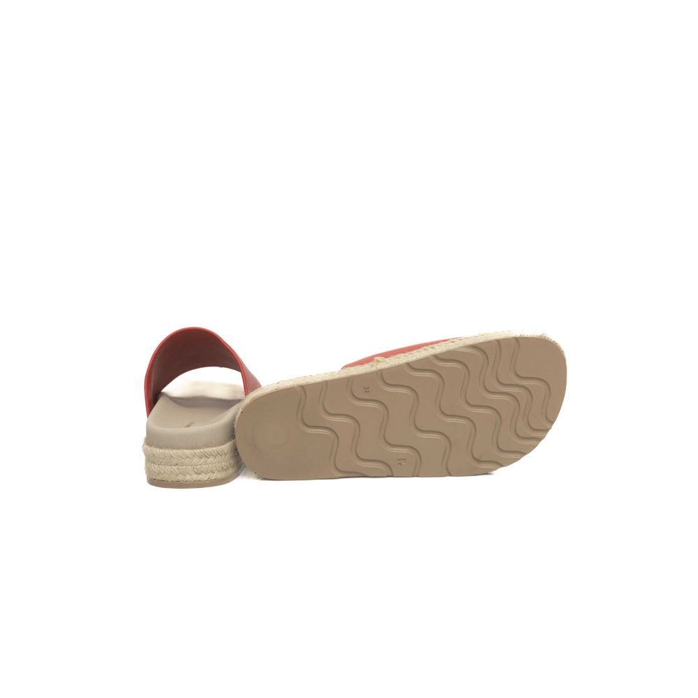 Sandalia de piel roja para mujer