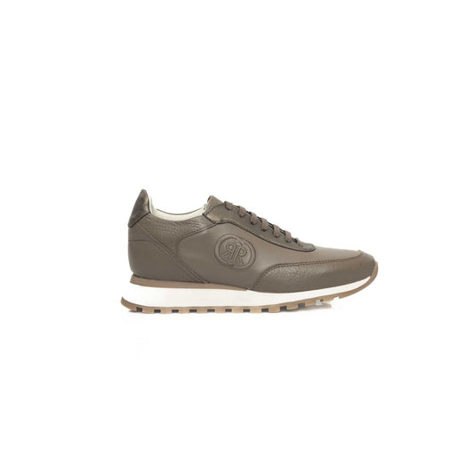 Zapatillas de piel beige para mujer