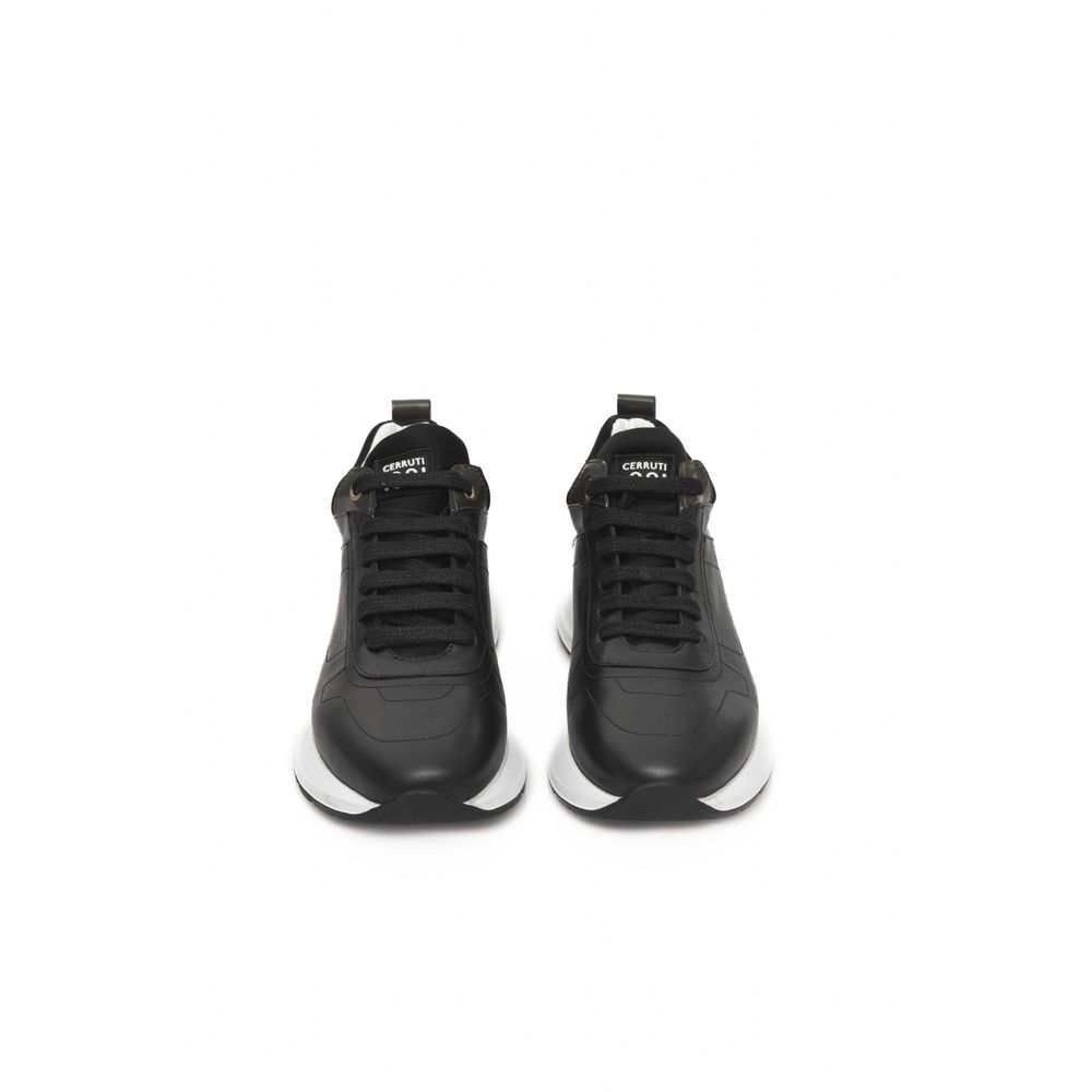 Zapatillas de piel negra para mujer