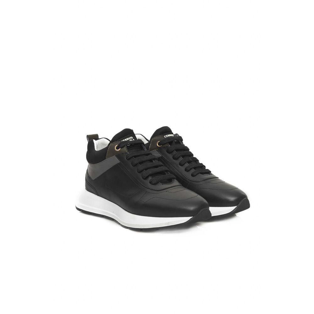 Zapatillas de piel negra para mujer