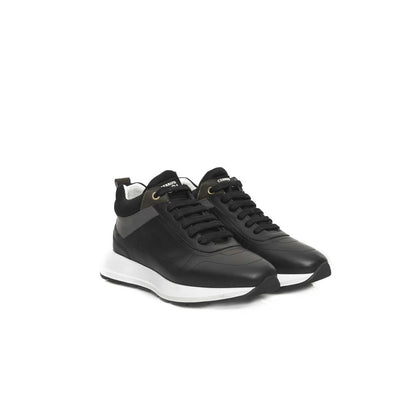 Zapatillas de piel negra para mujer