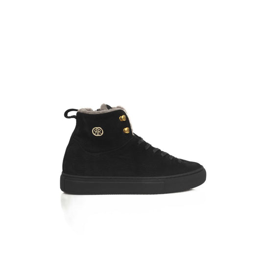 Zapatillas de piel negra para mujer