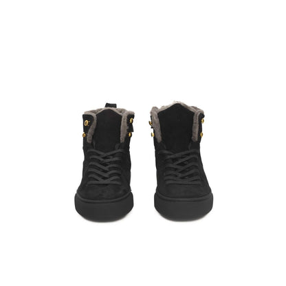Zapatillas de piel negra para mujer