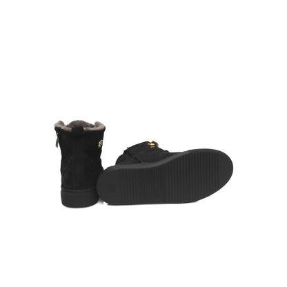 Zapatillas de piel negra para mujer