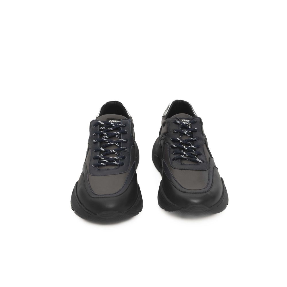 Zapatillas de cuero azul para hombre