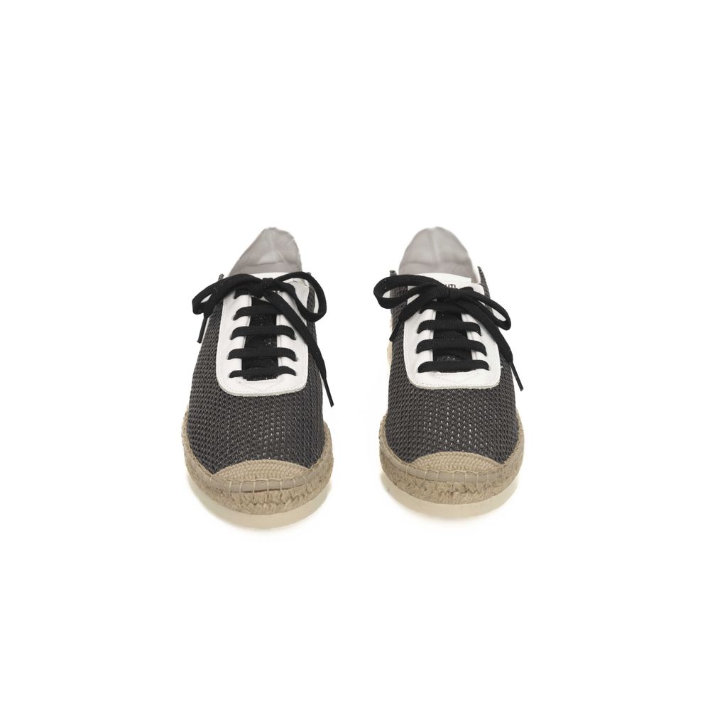 Zapatillas de cuero negro para hombre
