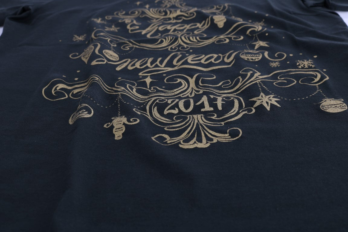 Camiseta de algodón verde esmeralda con estampado de 2017