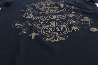 Camiseta de algodón verde esmeralda con estampado de 2017