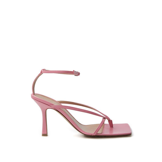 Elegantes sandalias de cuero rosa para un estilo sofisticado