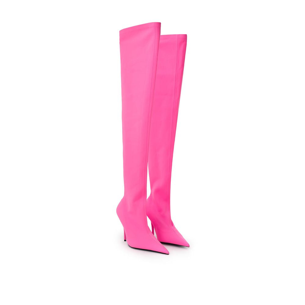 Elegantes botines de poliéster rosa
