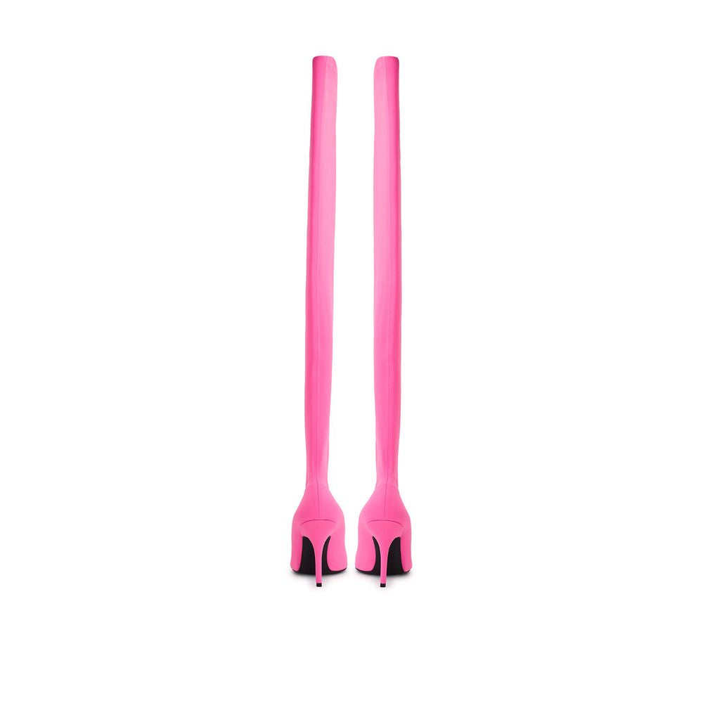 Elegantes botines de poliéster rosa