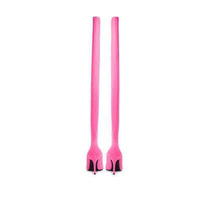 Elegantes botines de poliéster rosa