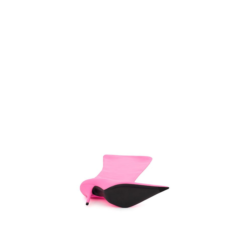 Elegantes botines de poliéster rosa
