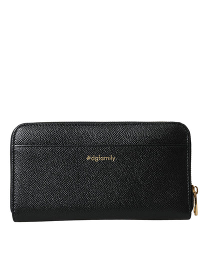 Cartera continental con cremallera para hombre de cuero negro y azul #DGFAMILY