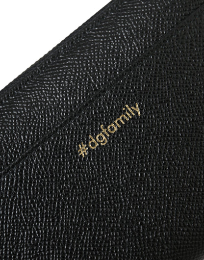 Cartera continental con cremallera para hombre de cuero negro y azul #DGFAMILY