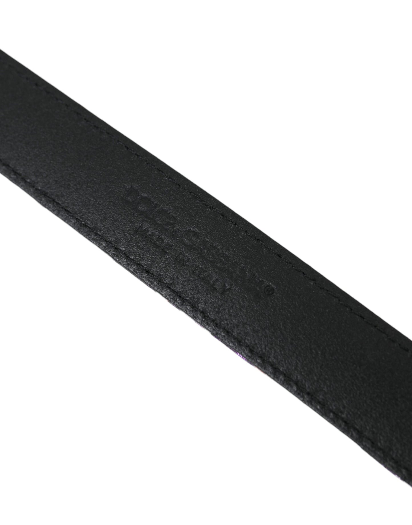 Cinturón con hebilla metálica de piel jacquard multicolor