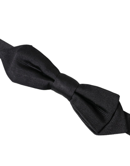 Pajarita de seda negra ajustable para hombre