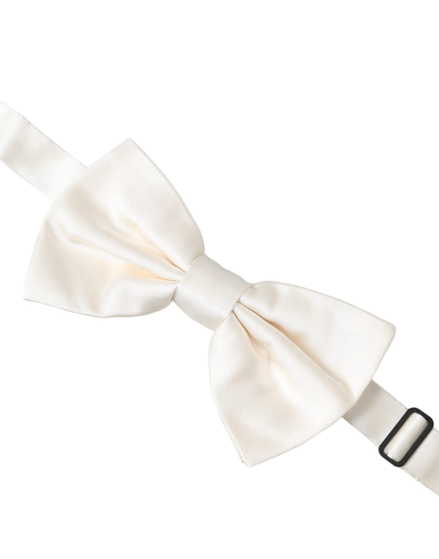 Pajarita de seda color blanco roto con cuello ajustable para hombre