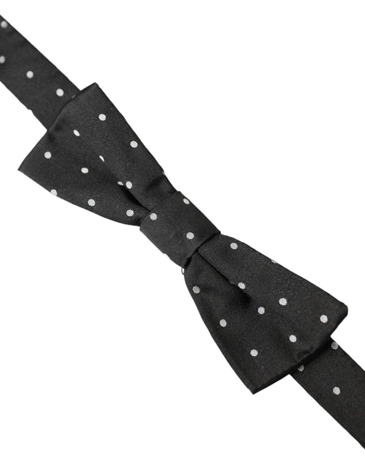 Pajarita de seda con lunares blancos y negros para hombre
