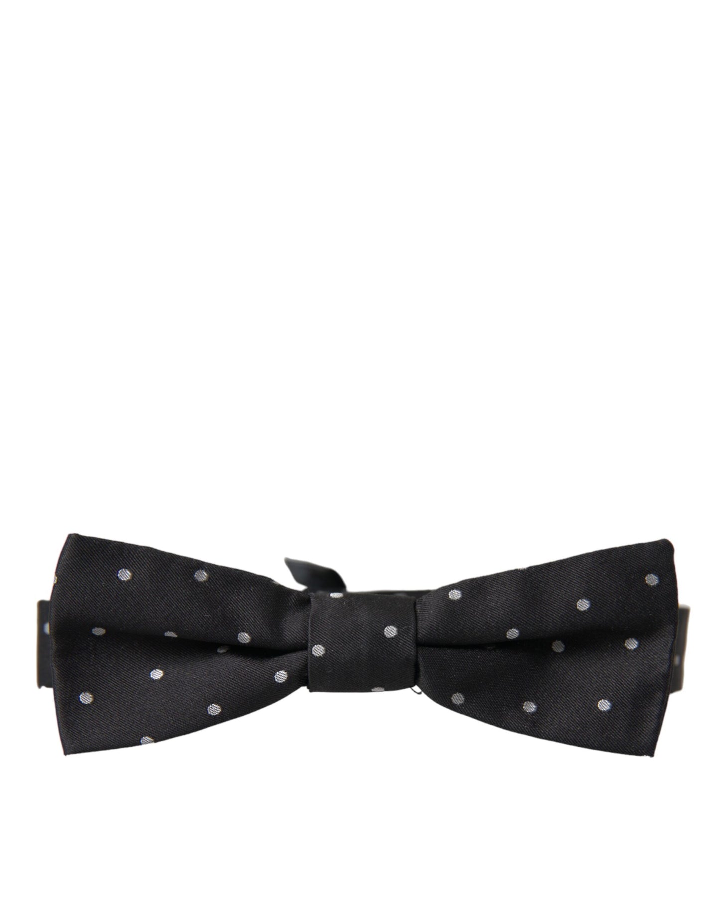 Pajarita de seda con lunares blancos y negros para hombre