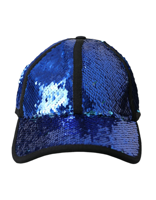 Gorra de béisbol con lentejuelas azul real para hombre