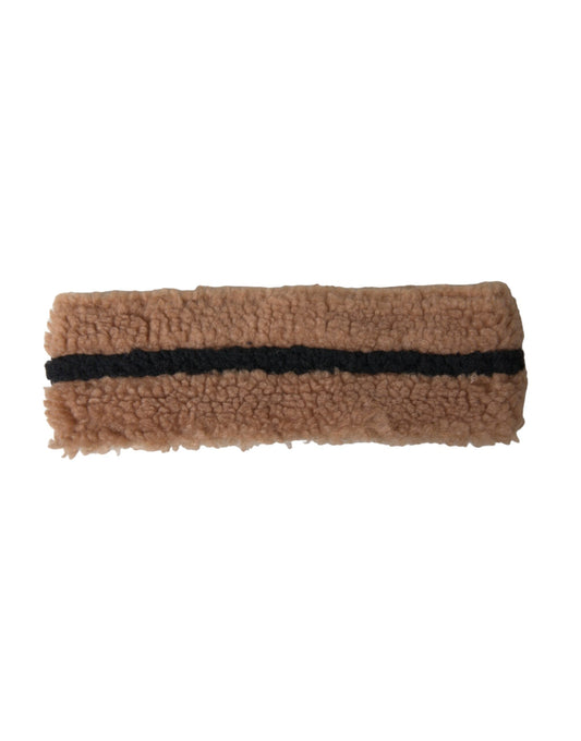 Gorro de lana polar marrón y negro con banda para la cabeza para hombre