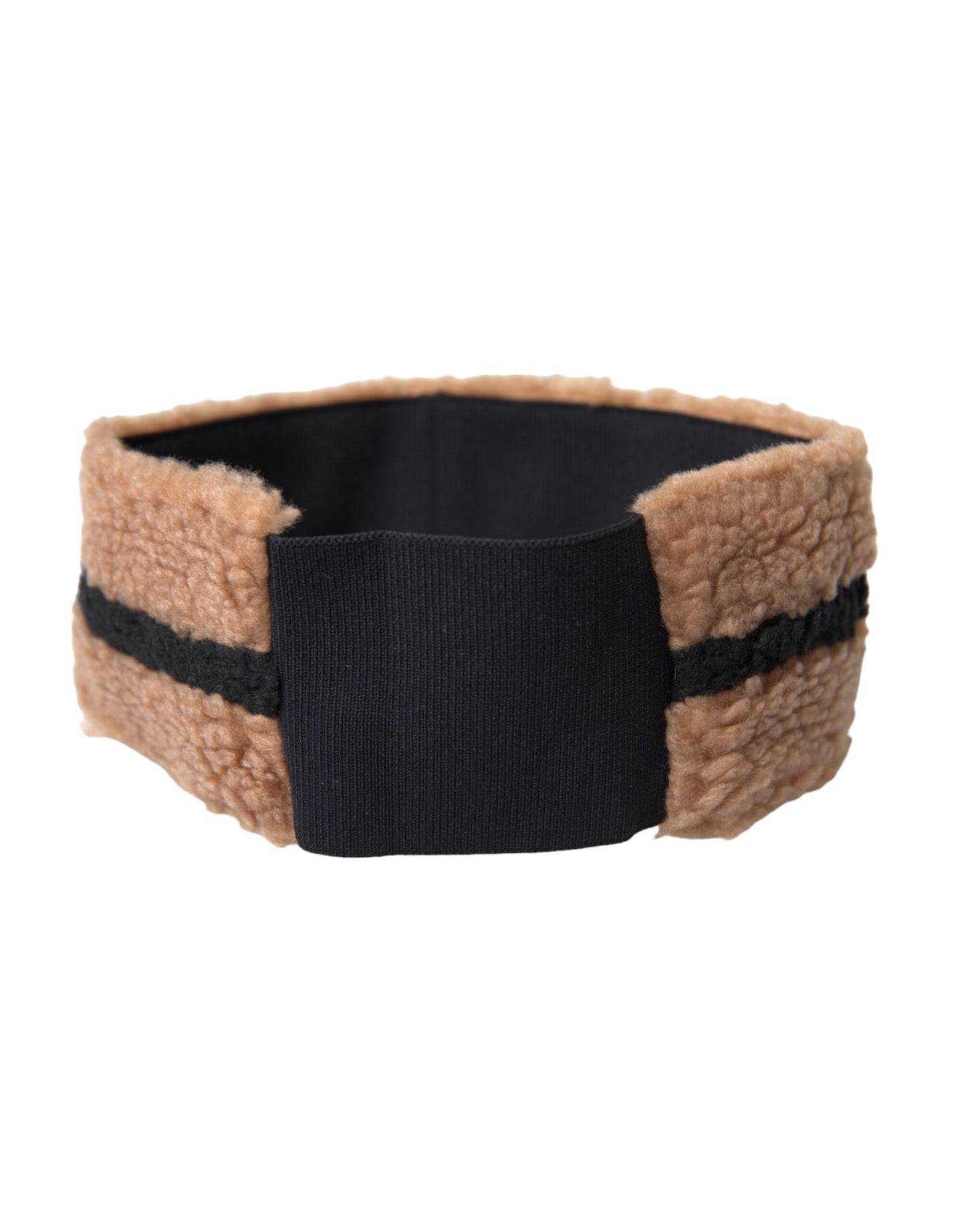 Gorro de lana polar marrón y negro con banda para la cabeza para hombre