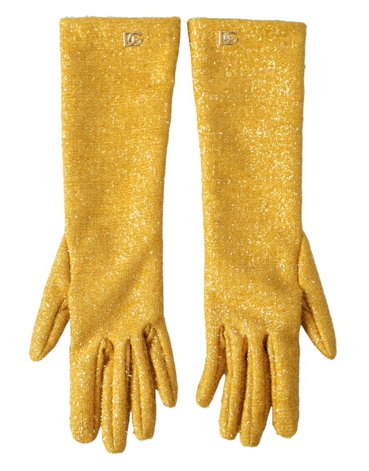 Guantes Fantasia de lúrex dorados hasta la mitad del brazo