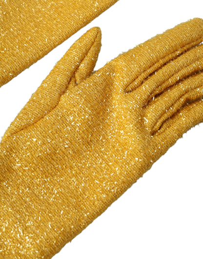 Guantes Fantasia de lúrex dorados hasta la mitad del brazo