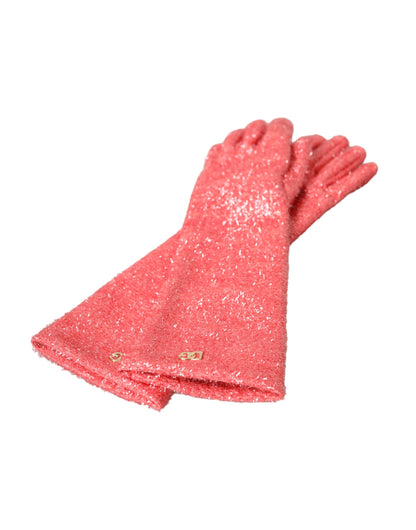 Guantes Fantasia de lúrex rosa hasta la mitad del brazo