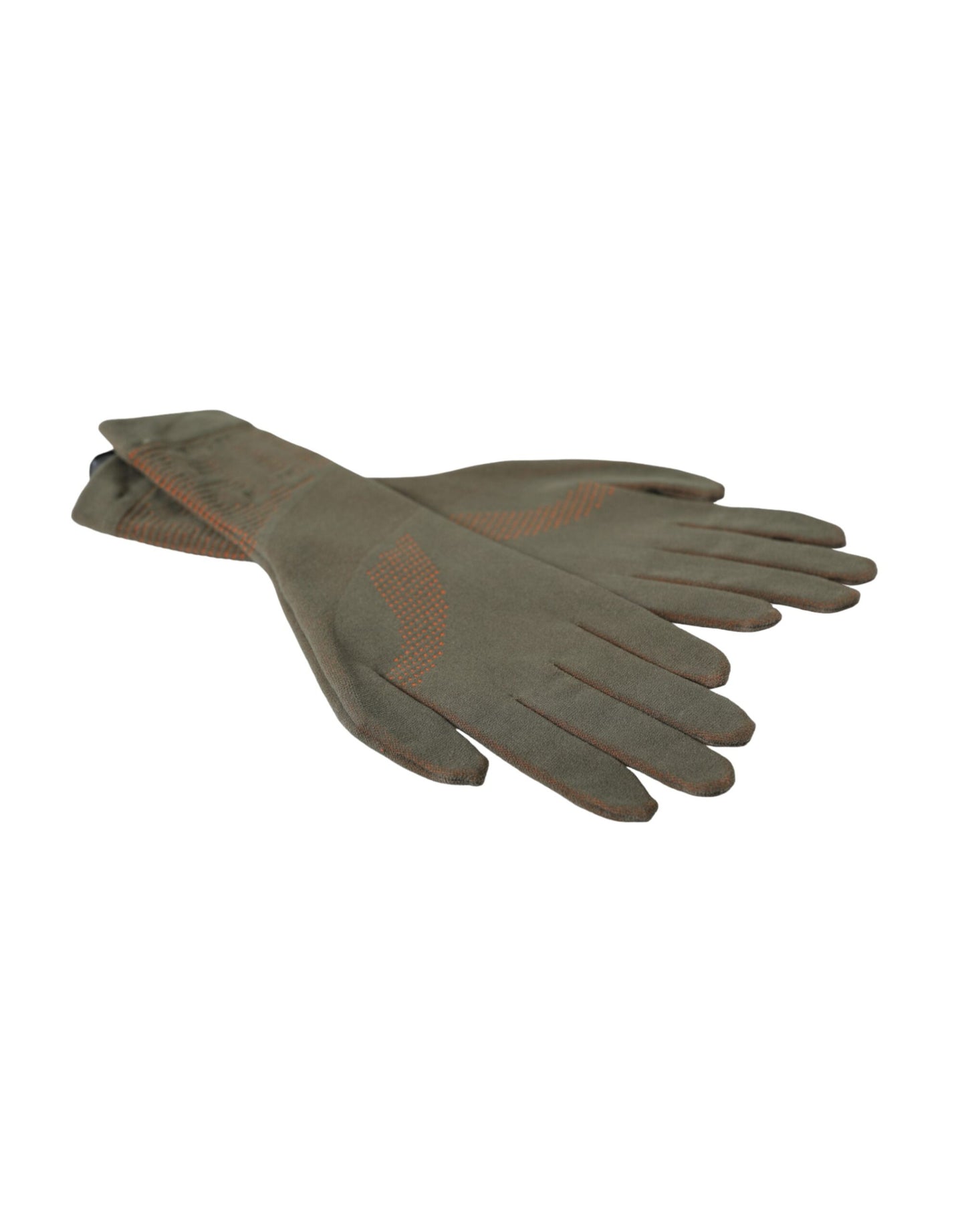 Guantes elásticos de algodón marrón hasta la muñeca