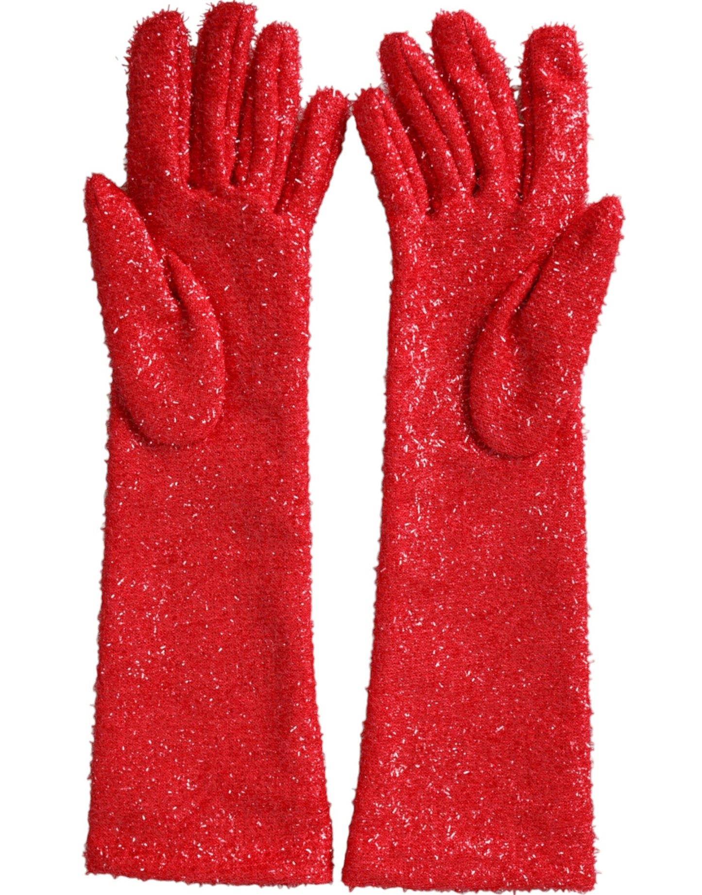 Guantes Fantasia de lúrex rojo hasta la mitad del brazo