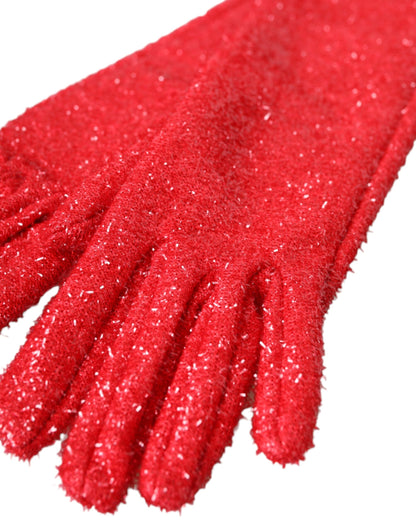 Guantes Fantasia de lúrex rojo hasta la mitad del brazo